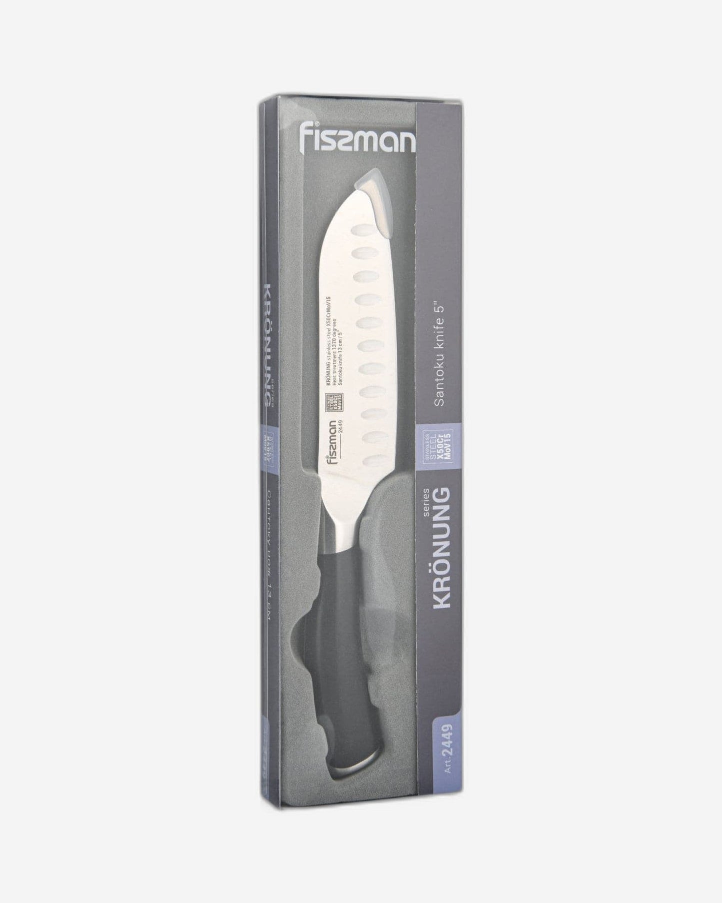 Fissman Santoku Knife Kronung Black/Silver 5Inch