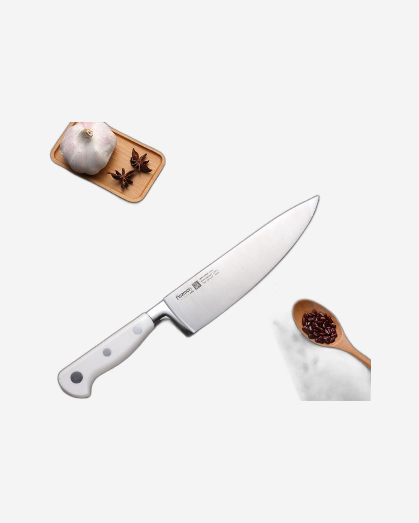 Fissman Chef's Knife Stainless Steel Monogami Series White/Silver 8inch