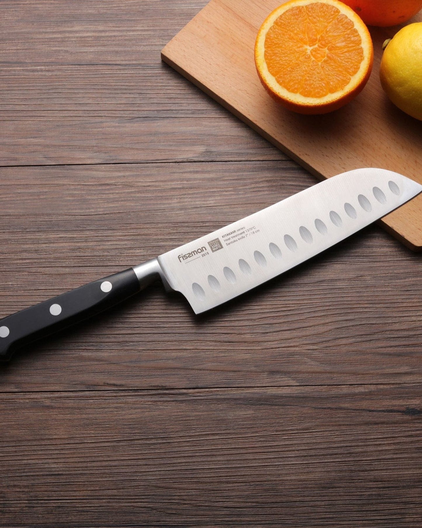 Fissman Santoku Knife Kitakami Silver/Black 7Inch