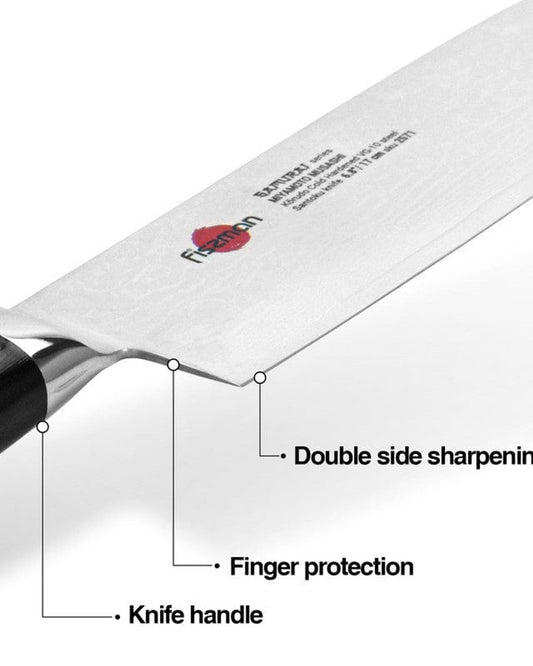 Fissman 6.8" Santoku Knife SAMURAI MUSASHI 17 Cm (Steel DAMASCUS)