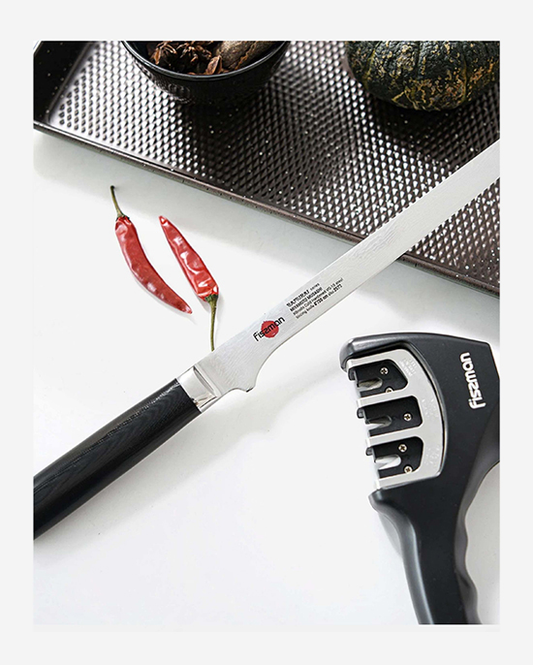 Fissman 8" Slicing Knife SAMURAI MUSASHI 20 Cm (Steel DAMASCUS)