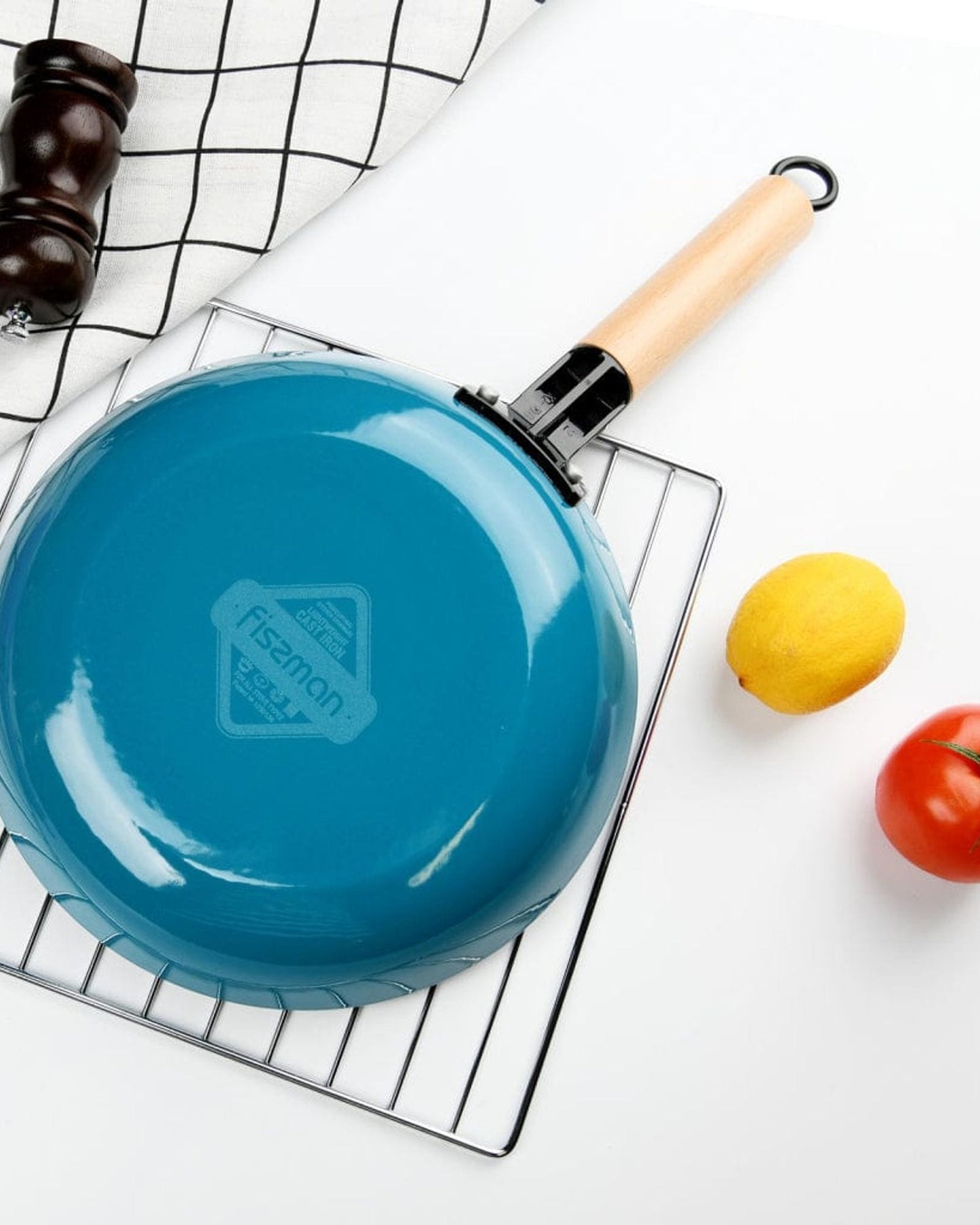 Fissman Frying Pan Seagreen Cast Iron 28cm