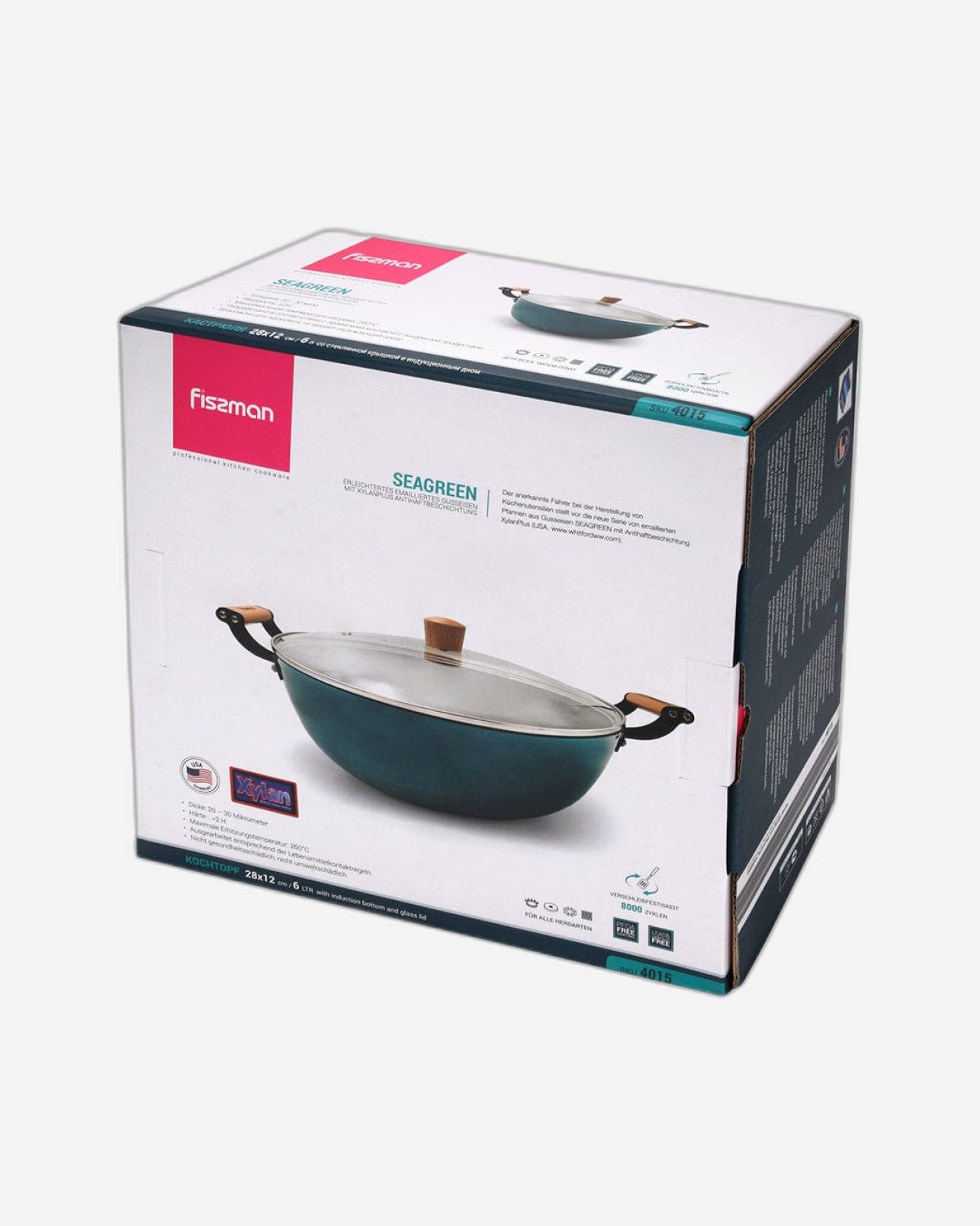 Fissman Stockpot Seagreen Cast Iron 6L