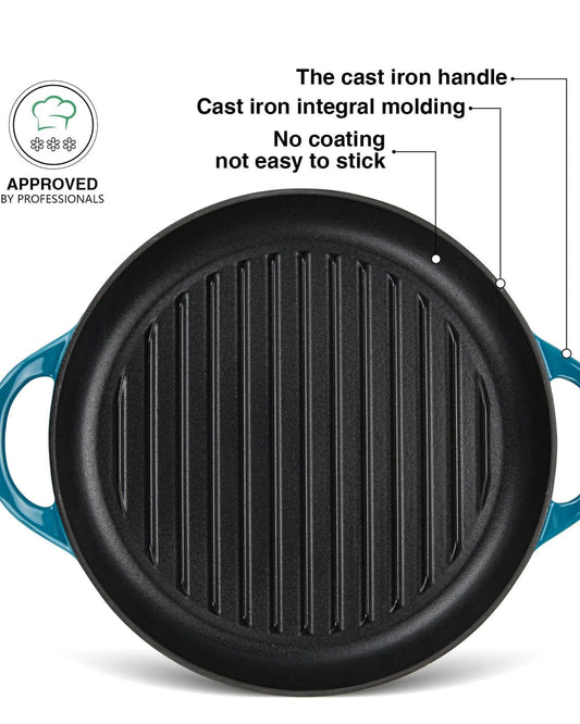 Fissman Grill Pan 30x4.0cm (Enamel Cast Iron)
