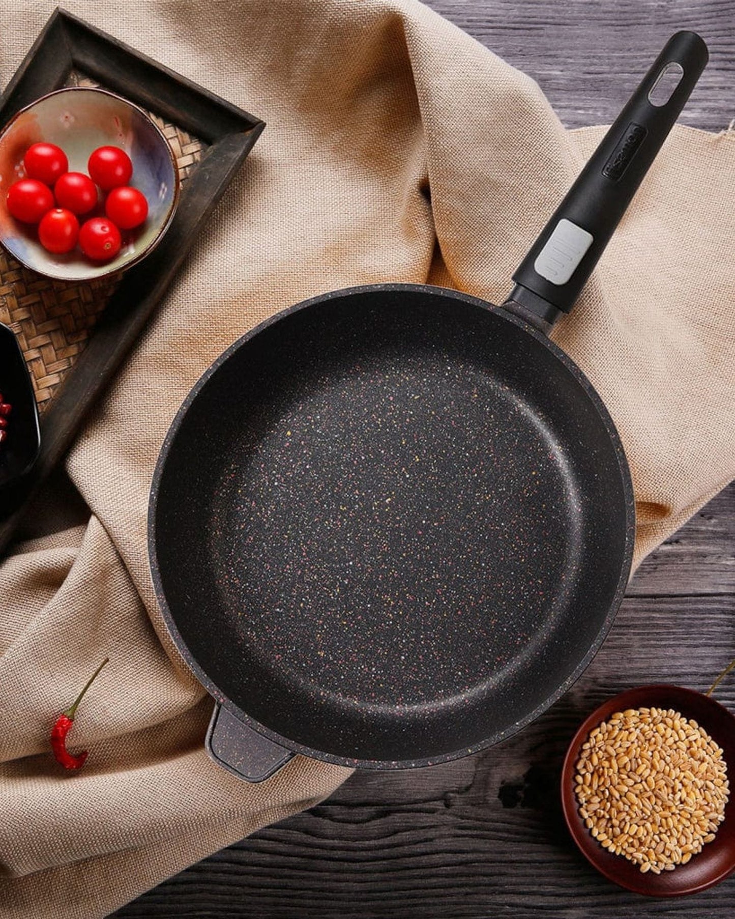 Fissman Deep Frying Pan Rebusto Dark Brown/Black 28cm