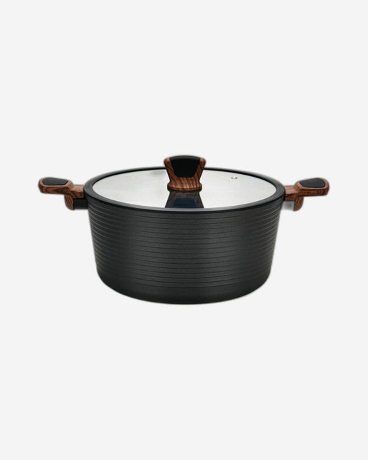 Fissman Stockpot Diamond Aluminum Black 28cm Lid