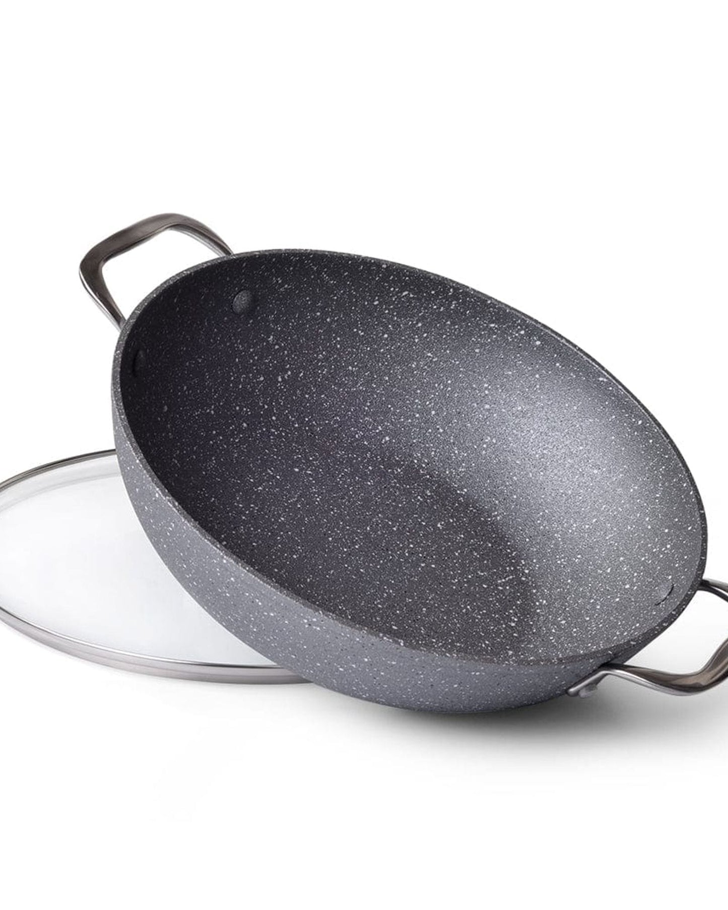 Fissman Wok Pan Moon Stone Aluminum Silver 5.6L
