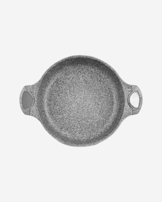 Fissman Shallow Casserole Black/Grey 28x8cm/4.1Liters Prestige Series Aluminum With Induction Bottom Professional Non Stick Coating Greblon C3