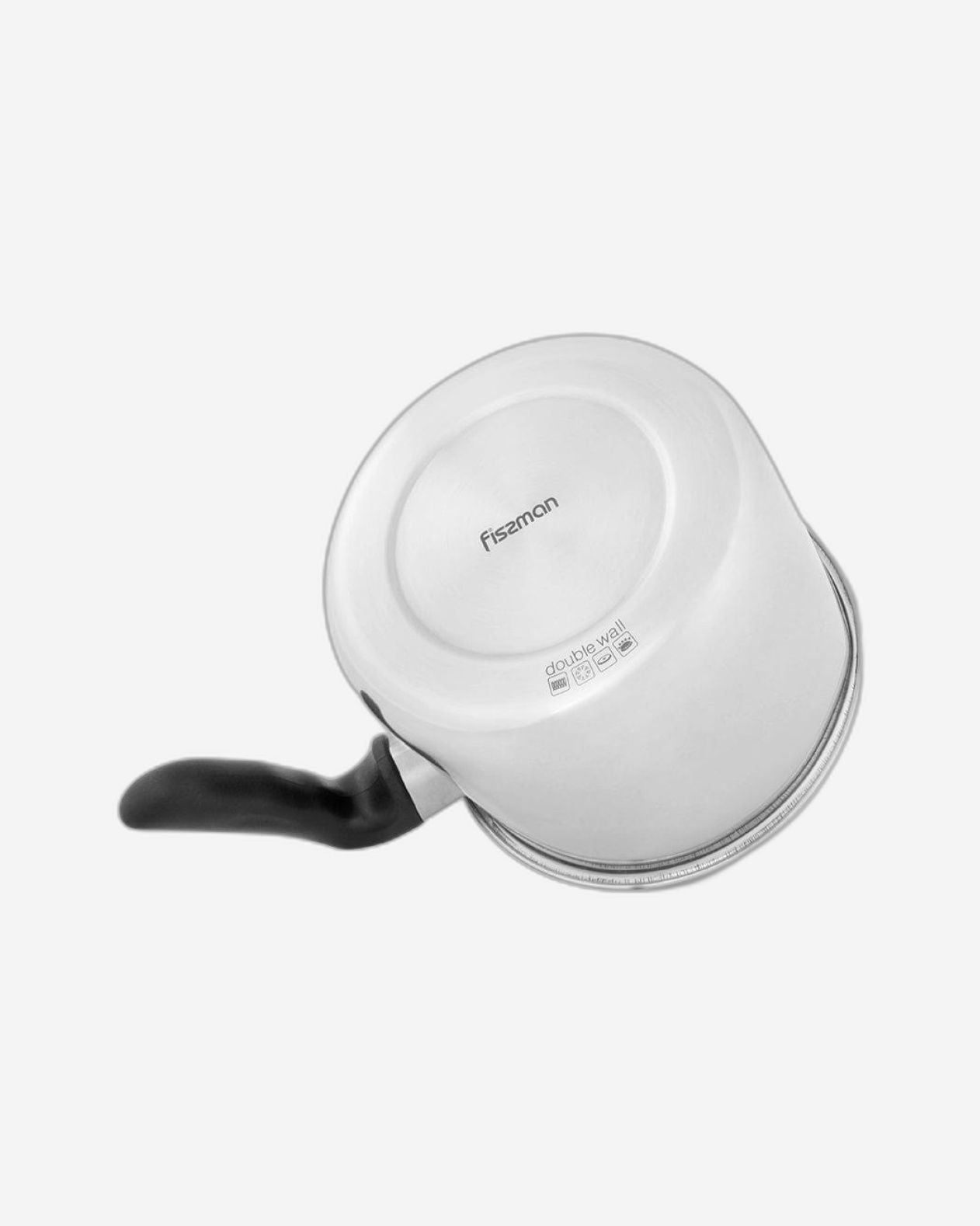 Fissman Whistling Double Wall Saucepan 11x14cm/1.1LTR Silver/Black