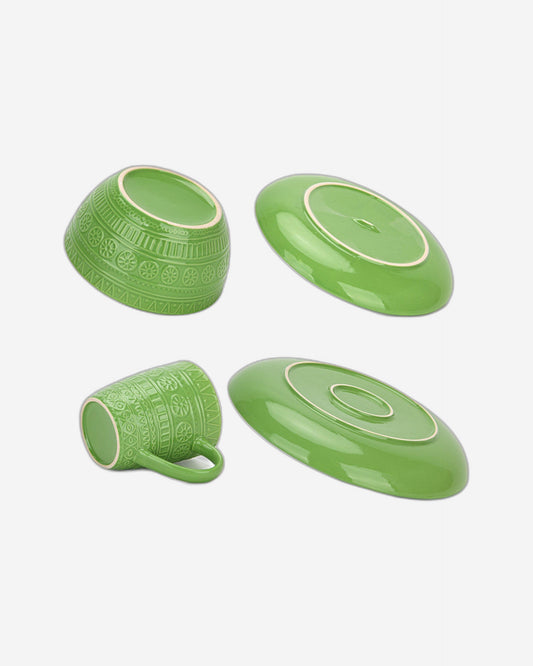 Fissman Dinnerware Motif Ceramic Green 16Pc