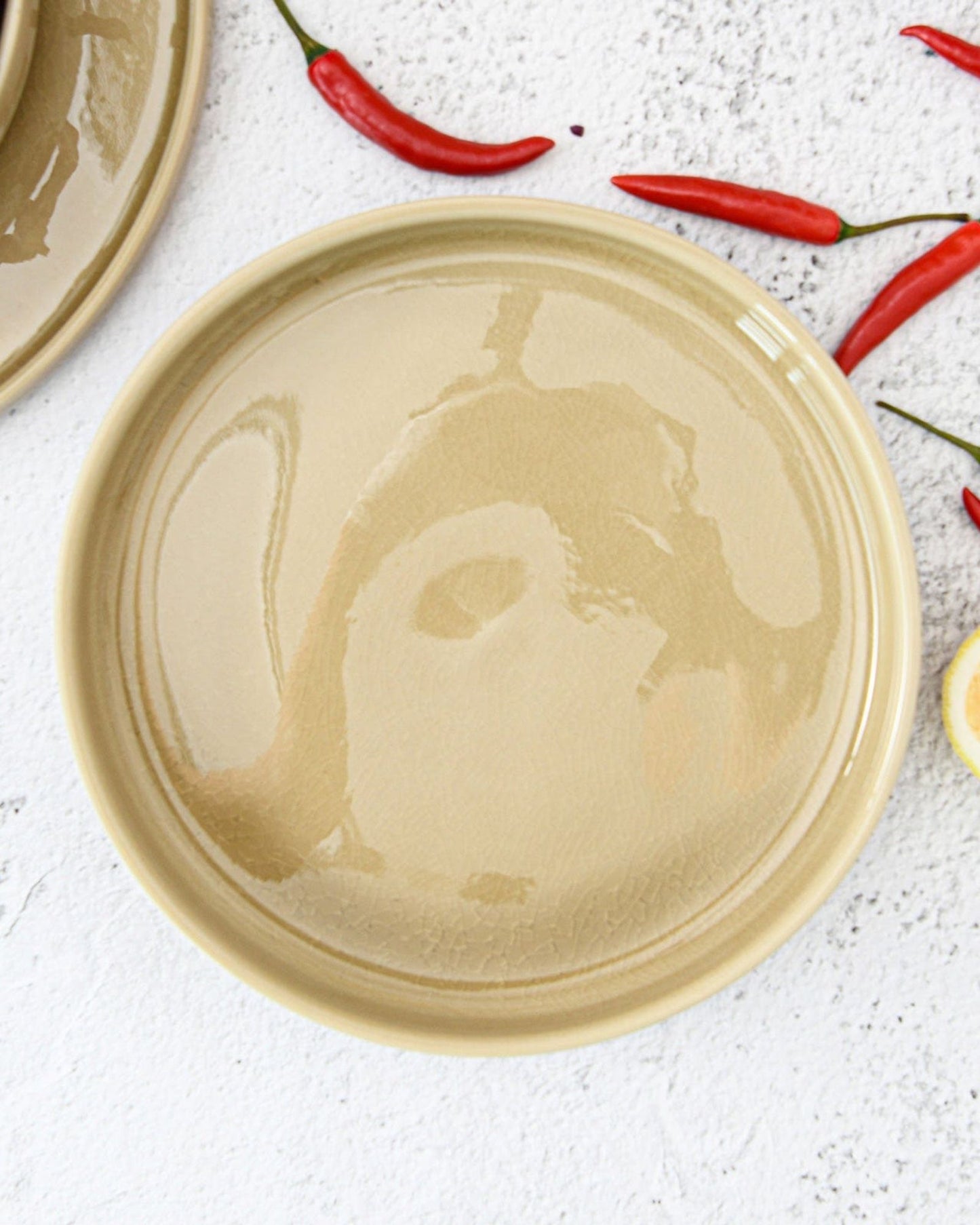 Fissman Plate Ceramic Brown 22cm