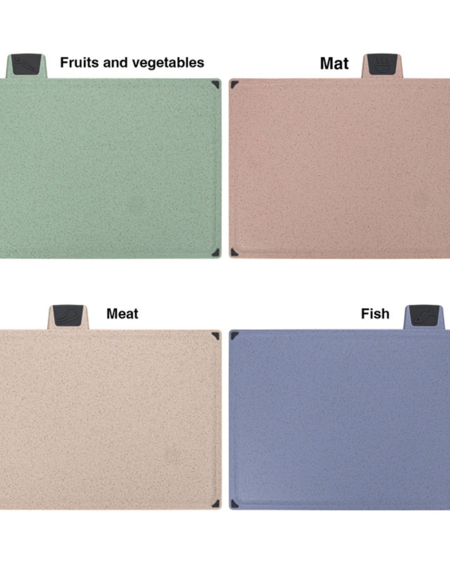 Fissman 4-Piece Index Chopping Board Set 30cm (Plastic)