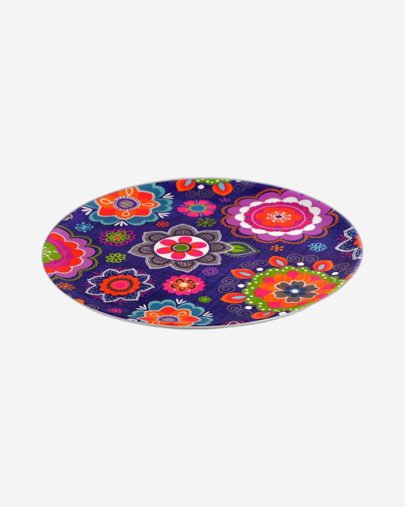Fissman Plate Flower Printed Ceramic Purple/Green