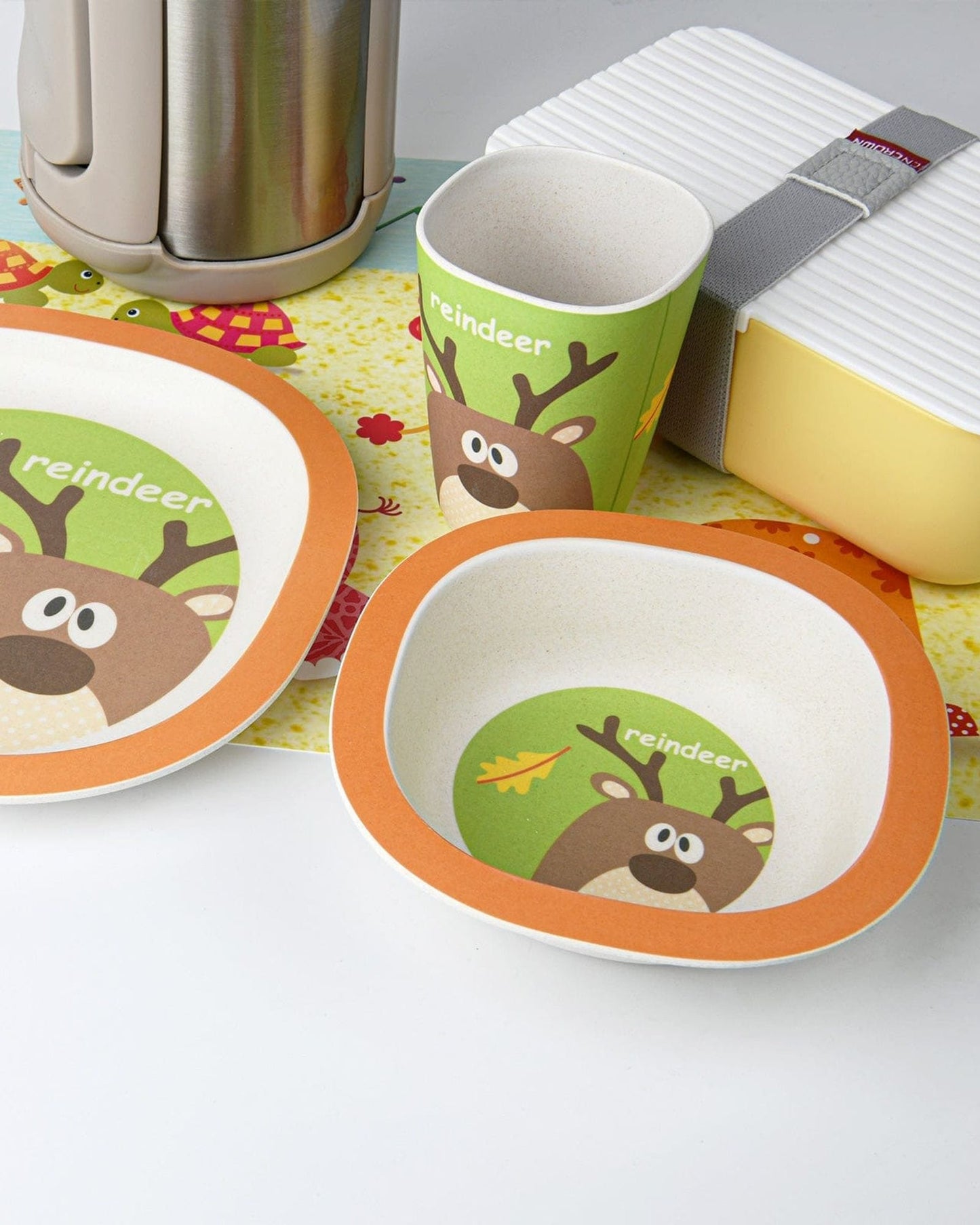 Fissman Kids Dinner Bamboo Reindeer Multicolour 3Pc