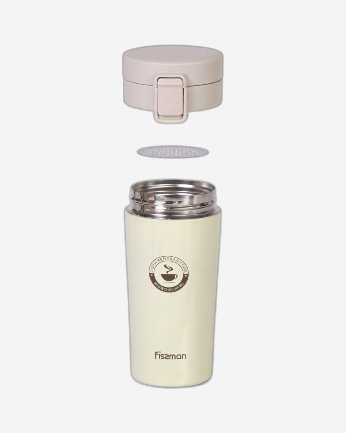 Fissman Double Wall Vacuum Travel Mug Beige 320ml