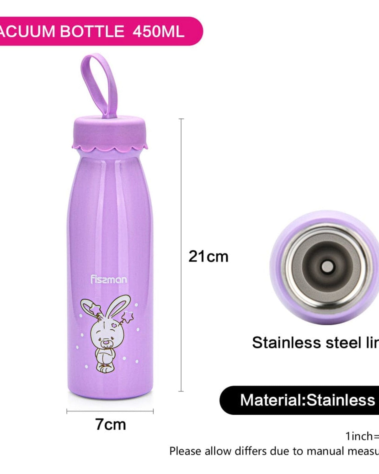 Fissman Thermos Bottle Purple/White