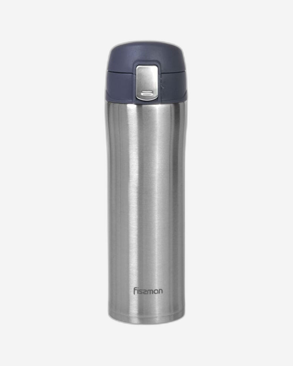 Fissman Double Wall Vacuum Water Bottle Black/Silver 420ml