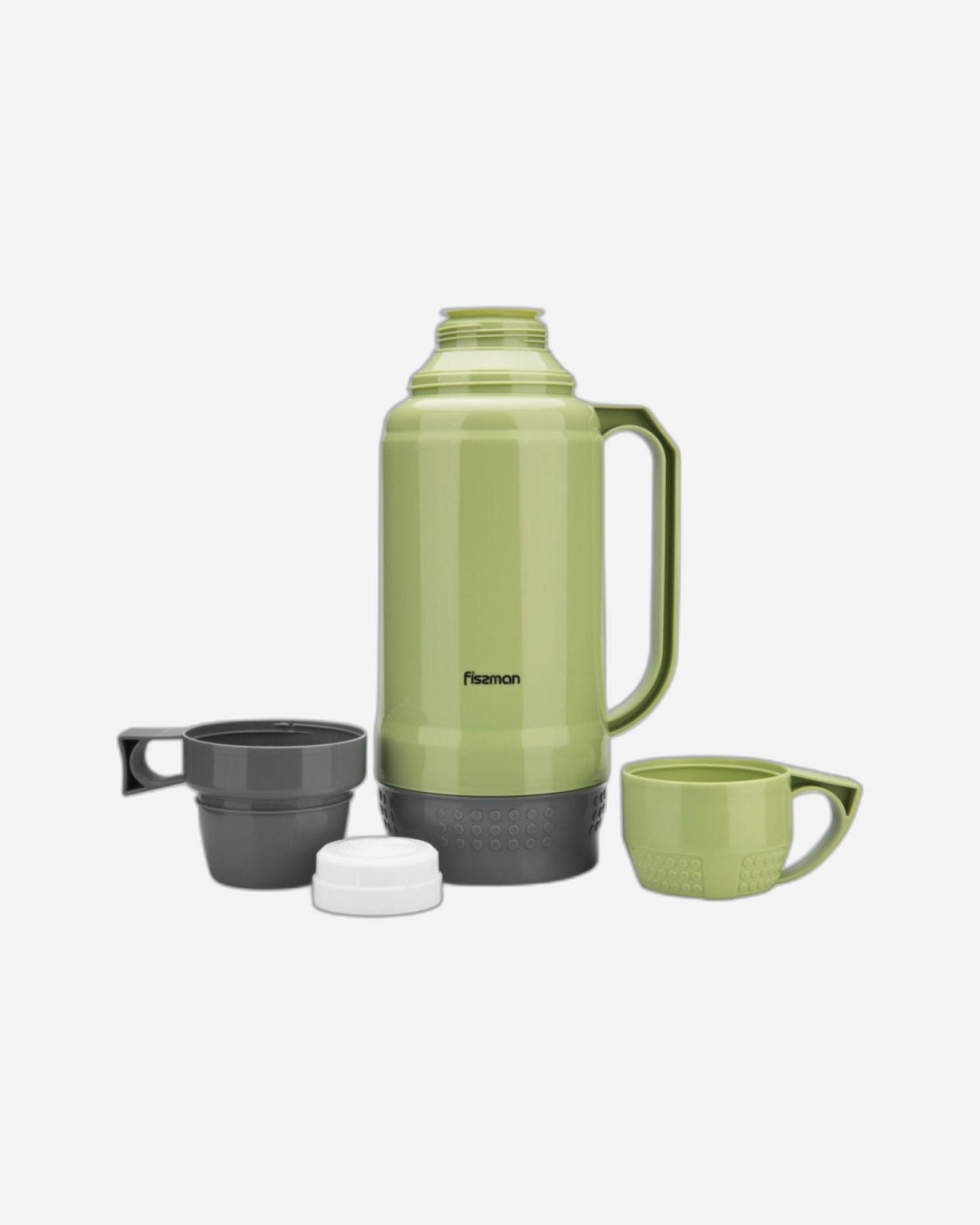 Fissman Plastic Frame With Glass Liner Vacuum Bottle Green/Grey 1800ml
