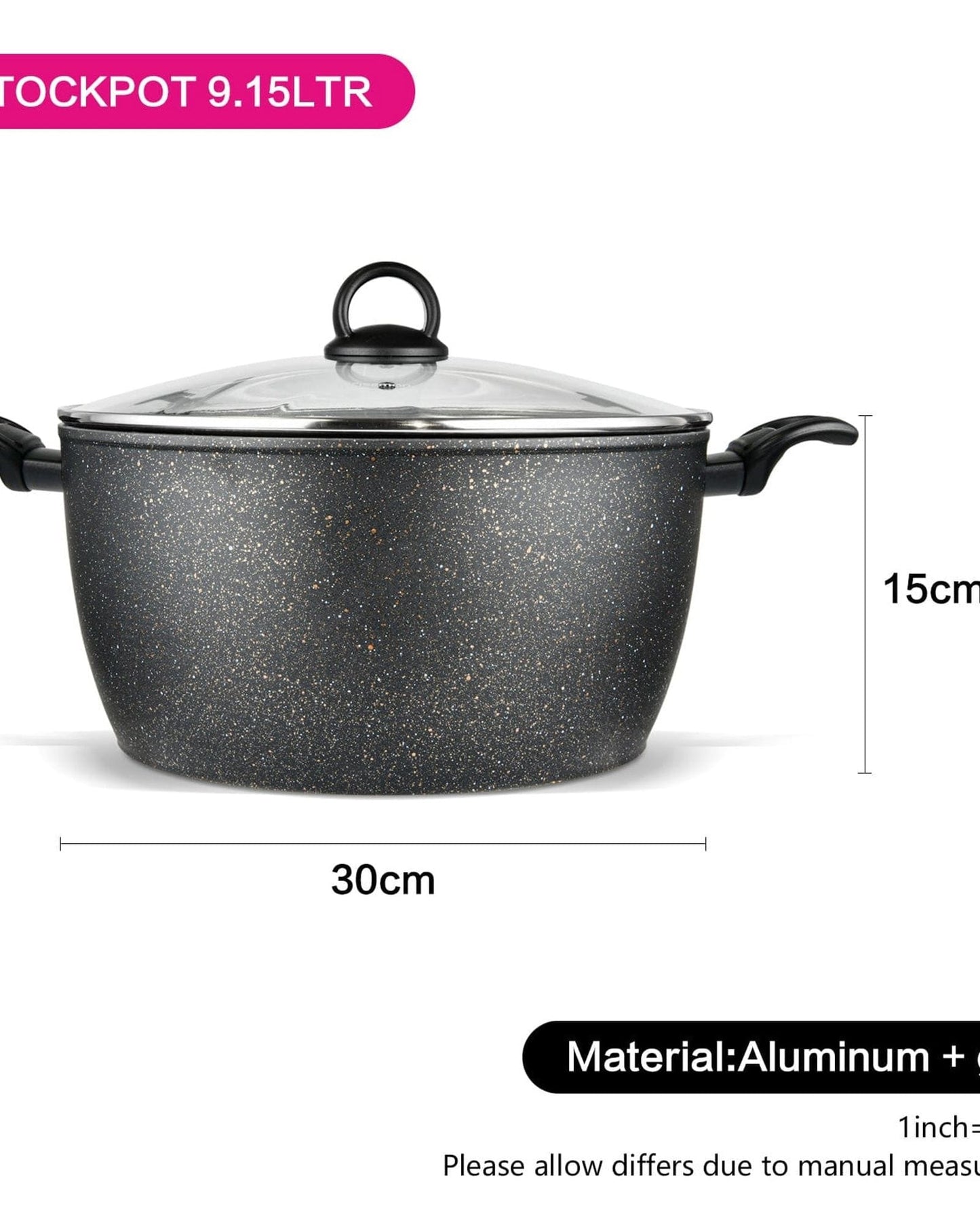 Fissman Stockpot Magna Aluminum Black 30cm
