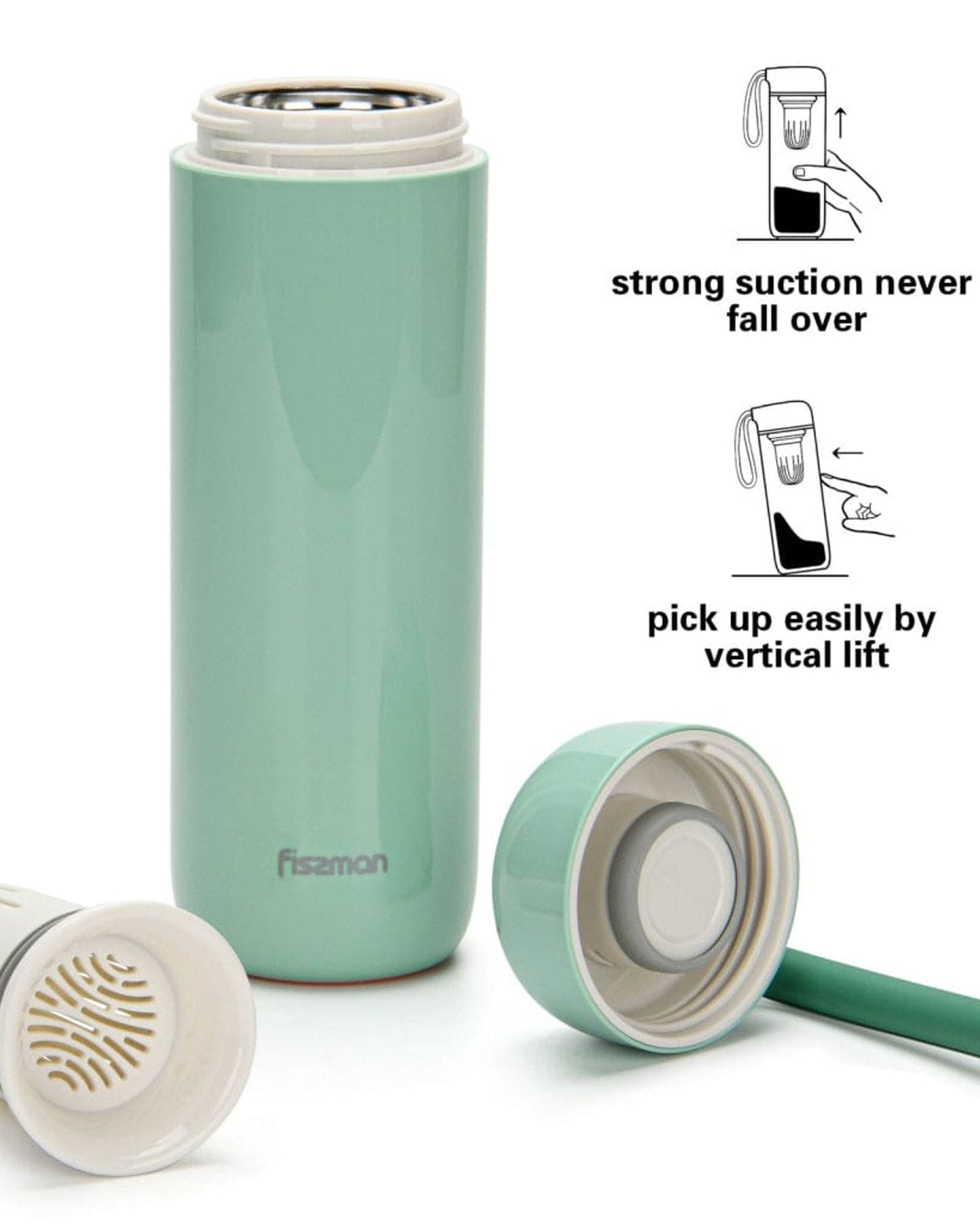 Fissman Thermos Flask Never Spill Green
