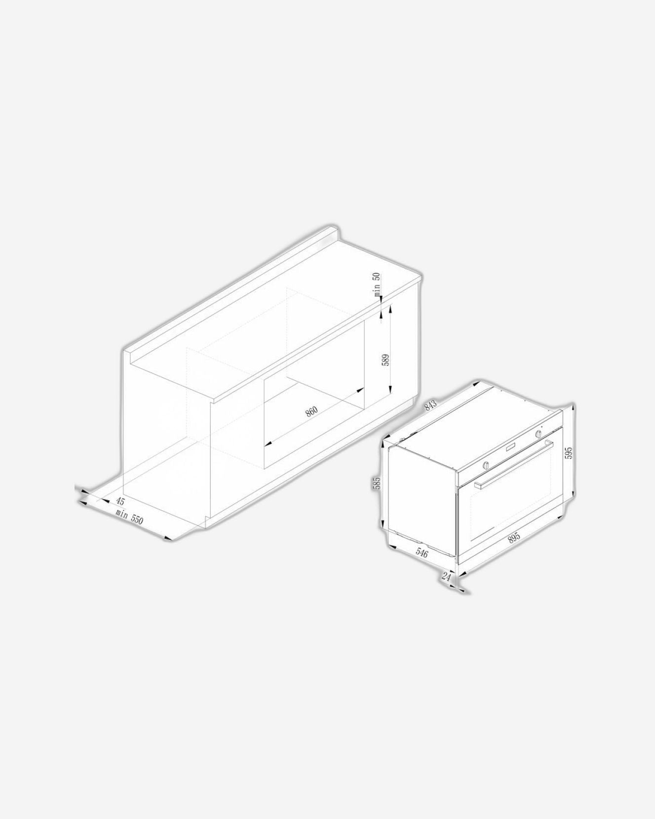Hoover 90cm Electric Oven, 125L Capacity, Convection Fan, Top Cooling System, Inside Light, Full Touch Control, Stainless Steel Trims, Triple Layer Glass Door, Enamel Cavity - HEO-T90125-BBI