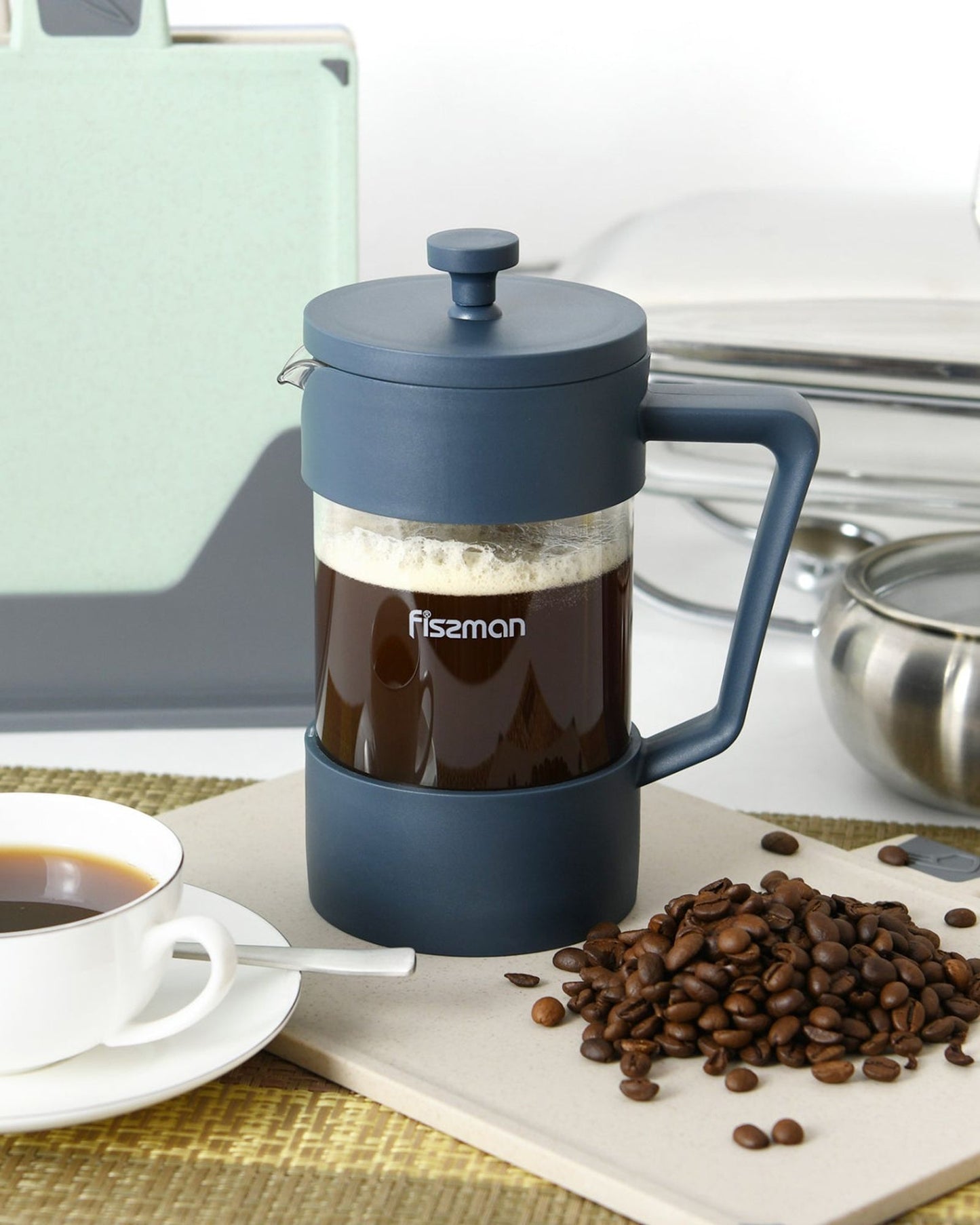 Fissman French Press Coffee Maker Flat White 350ml - Borosilicalate Glass