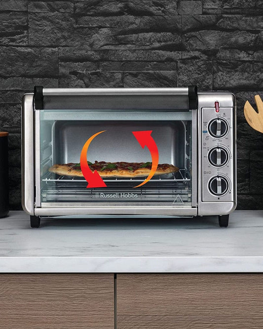 Russell Hobbs Express Mini Air Fryer Oven - 12.6L Capacity, 1500W, 5 Functions Countertop Convection Oven, Grill & Air Fryer, Stainless Steel - (26095) Silver - 1-Year Warranty