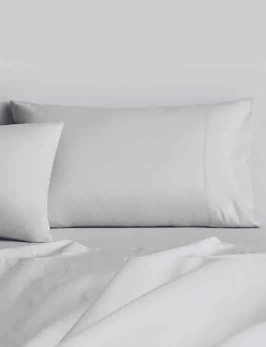 Sheridan 500 TC Cotton Sateen Plain Dyed Super King Fitted Sheet Silver