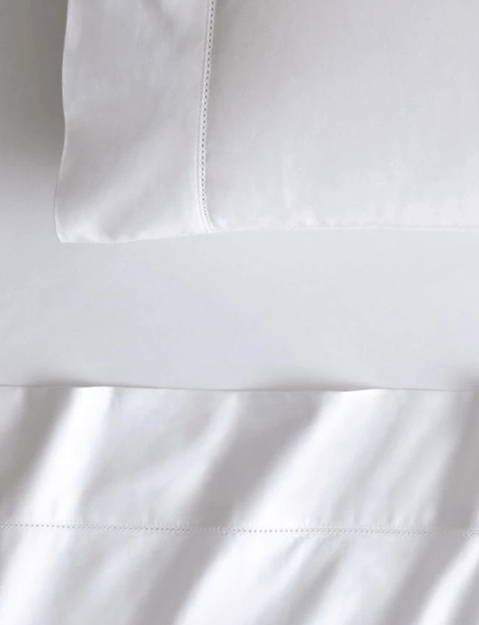 Sheridan 1000 TC Cotton Sateen Plain Dyed Super King Fitted Sheet Snow