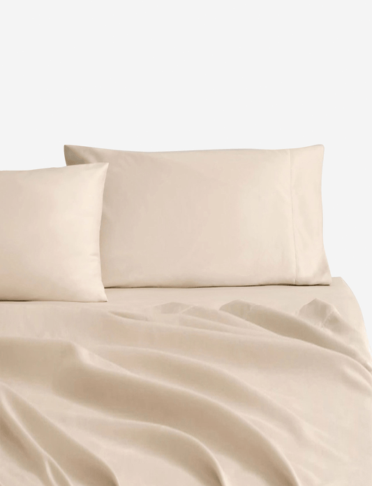 Sheridan 1000 TC Cotton Sateen Plain Dyed Emperor Fitted Sheet Champagne