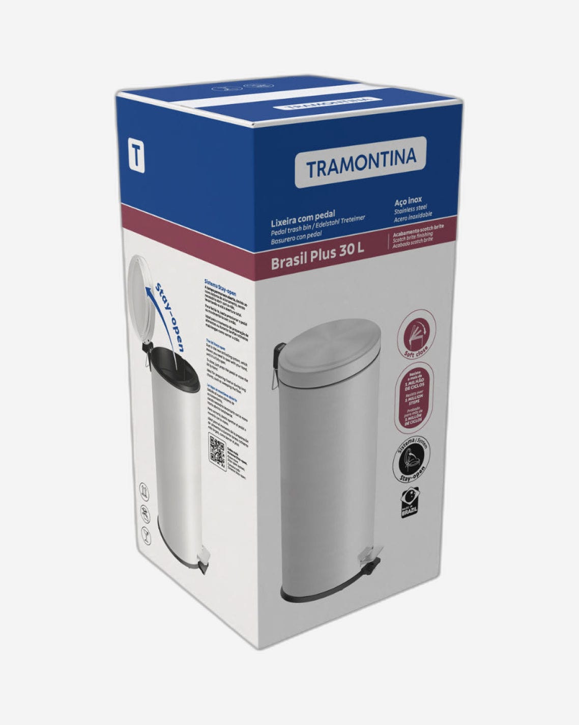 Tramontina Pedal Trash Bin 30L