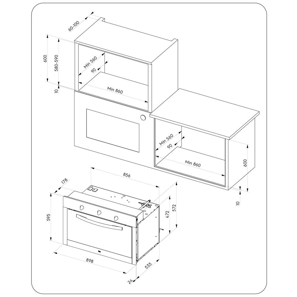 Electrolux 88L Built-In Single Gas Oven with Rotisserie