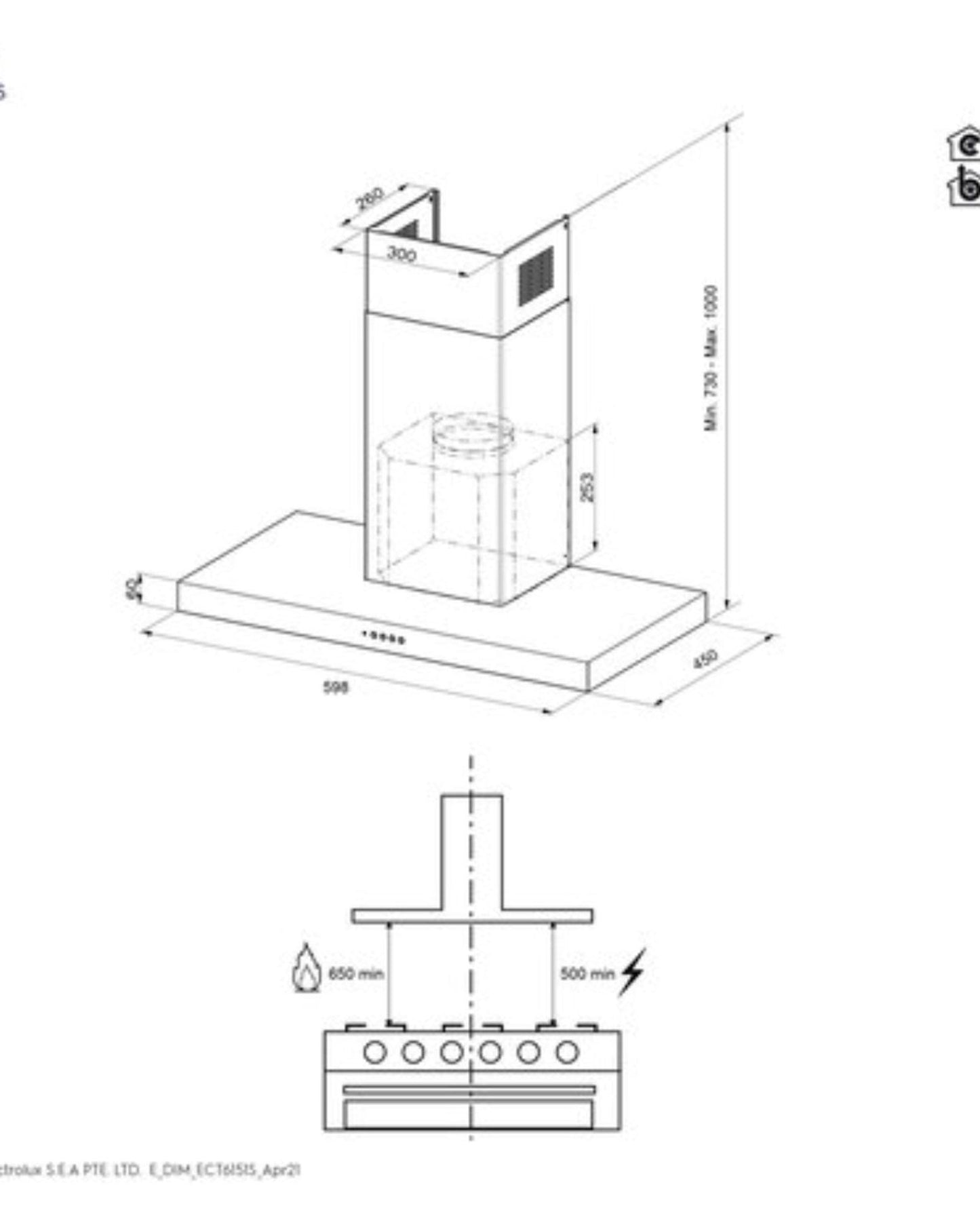 Electrolux Slope Extractor Hood 60cm