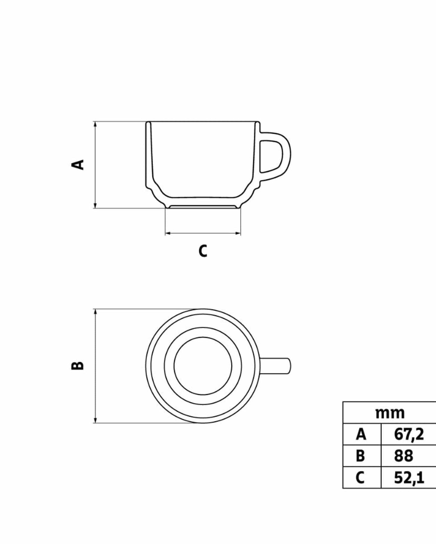 Tramontina Paola Tea Cup 240ml
