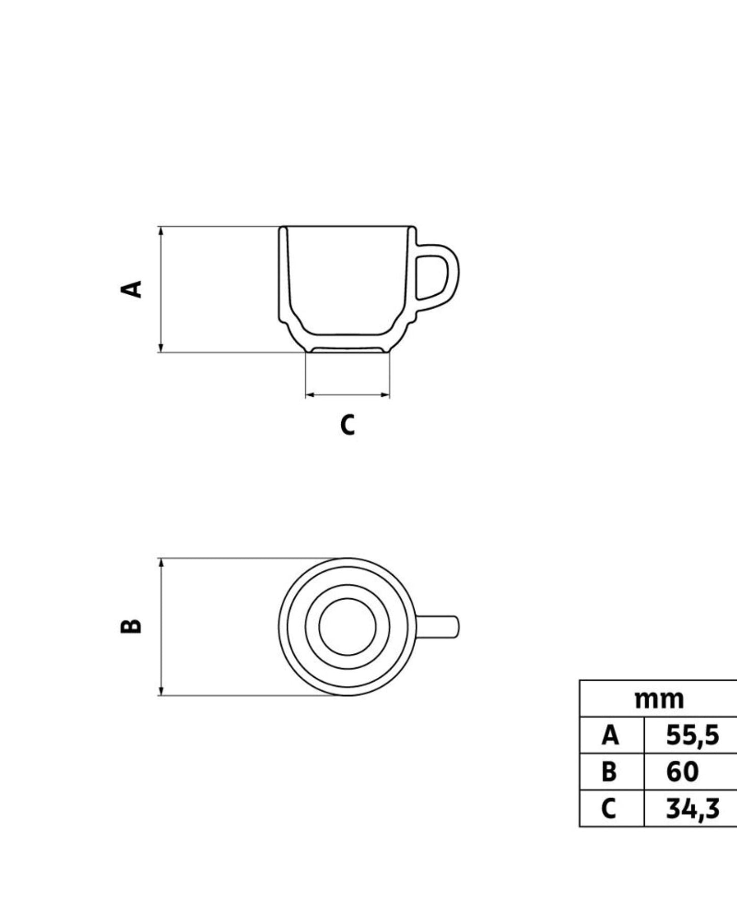 Tramontina Paola 100 ml Porcelain Coffee Cup