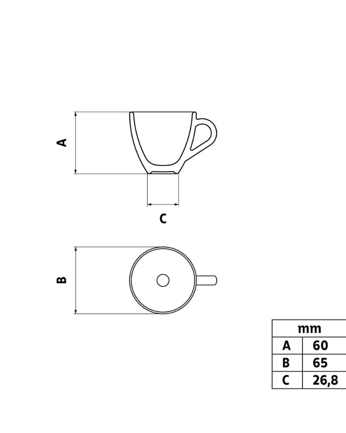Tramontina Paola 95 ml Porcelain Espresso Cup