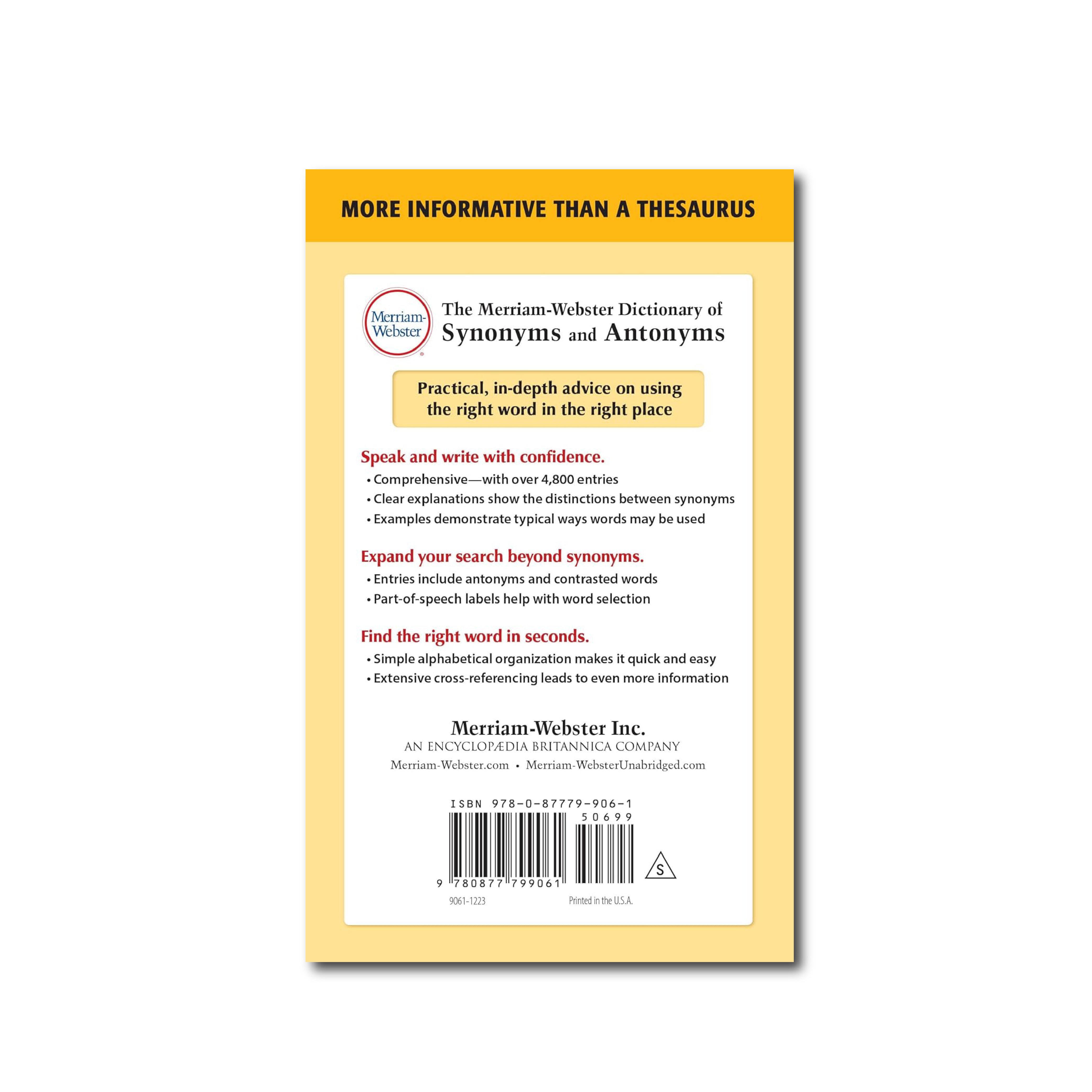 The Merriam-Webster Dictionary of Synonyms and Antonyms
