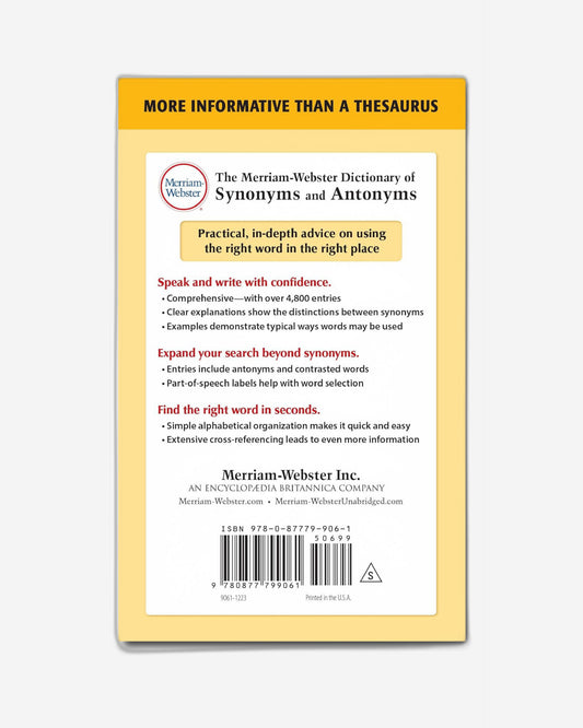 The Merriam-Webster Dictionary of Synonyms and Antonyms