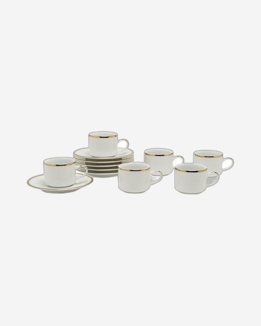 Dankotuwa 3Mm Gold 6+6 Coffee Cup And Saucer - Ccs