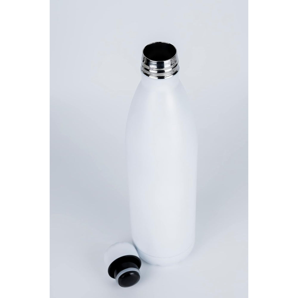 Nessan 750ML Sport Water Bottle, Vacuum Insulated Stainless Steel, Leak-Proof Double Wall Cola Shape, Keeps Drinks Hot & Cold - White
