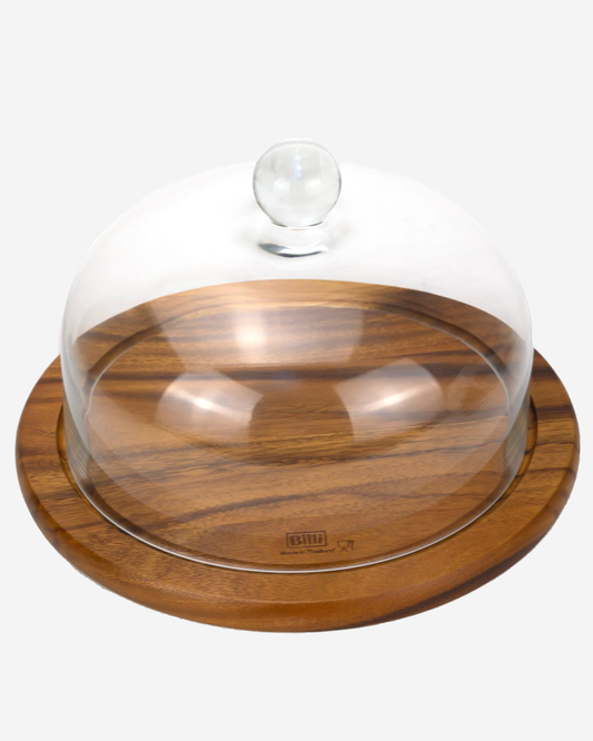 Billi Acacia Cake Dome with Glass Lid 29.5 cm