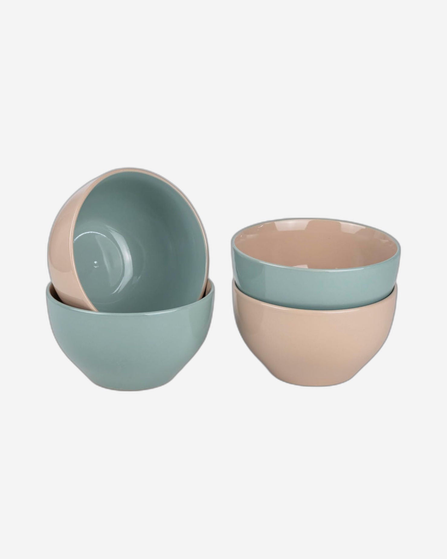 Shallow Moire 4-Piece Deep Bowls Set Kitchen Dinnerware, Ceramic, Stoneware - Two | 14cm Diameter