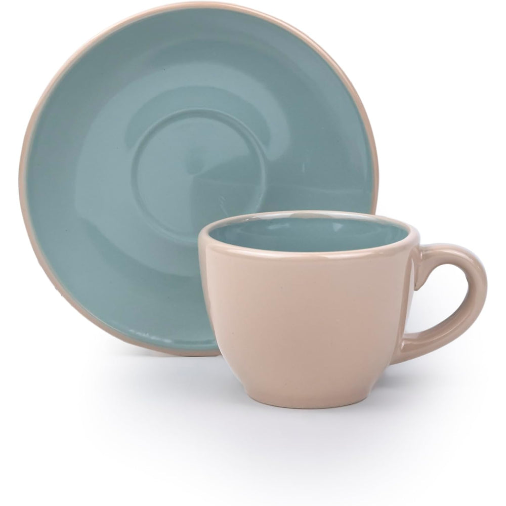 Shallow Moire 4-Piece Coffee Cup & Saucer Set 90ml - Two | Kitchen Dinnerware, Ceramic, Stoneware