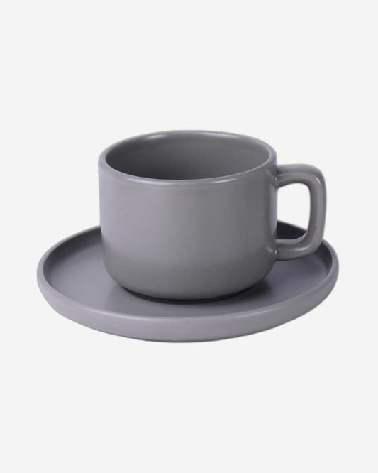 Shallow Nordic Stoneware Tea Set - 250ml, 4 Pieces, Multicolor