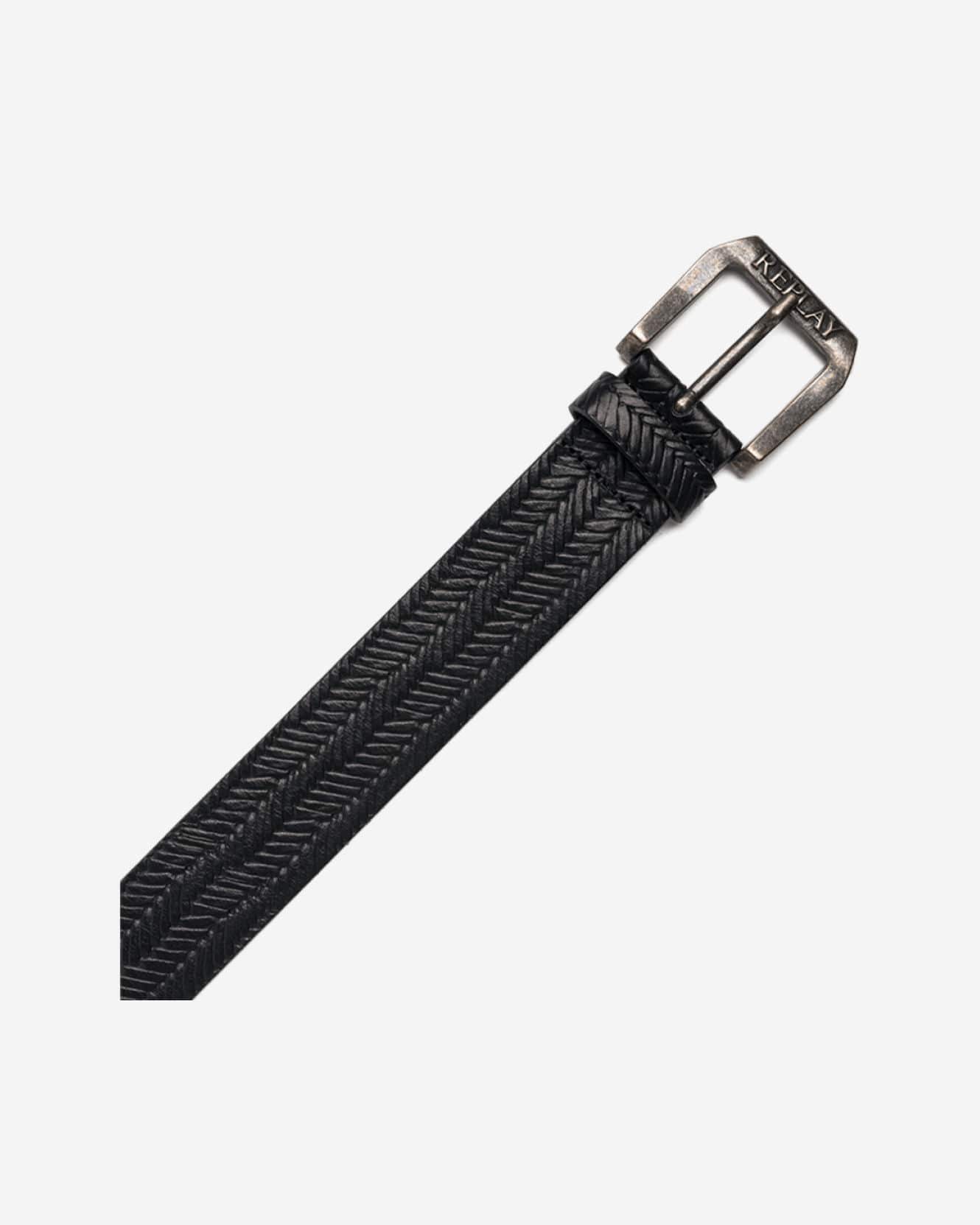 Belt In Weaved Leather