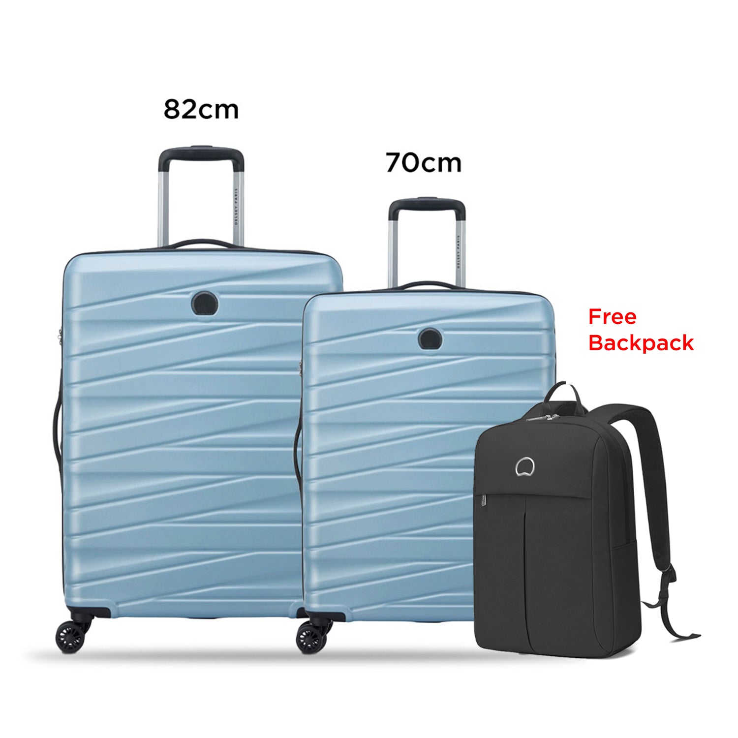 Delsey Paris Tiphanie 2 Piece Luggage Set + Free Agreable Backpack
