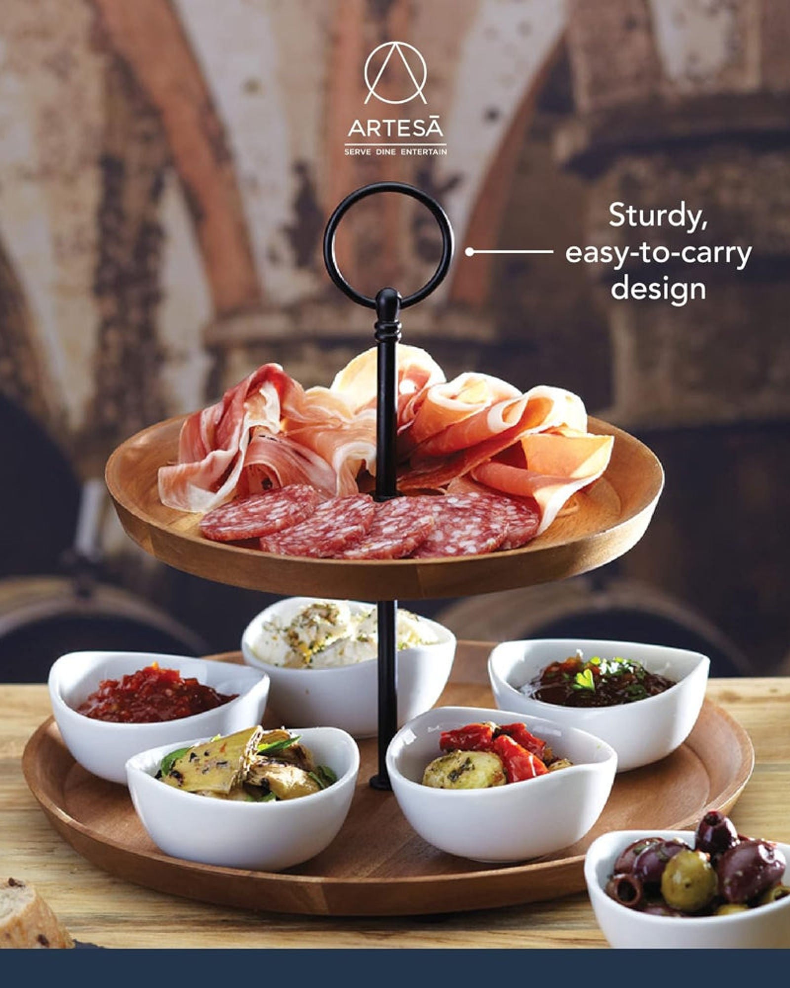 Art Serving Stand 2 Tier 25X24Cm