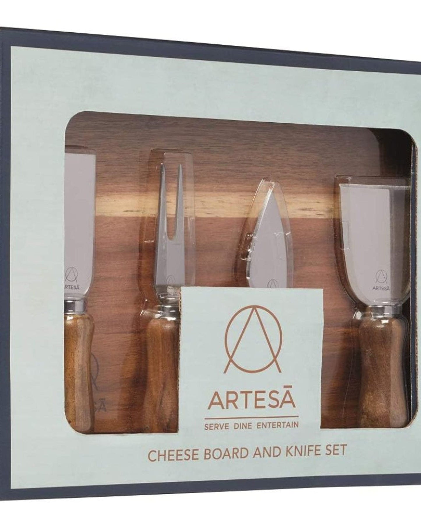 Art Cheese Board Serving Set Acacia Wood