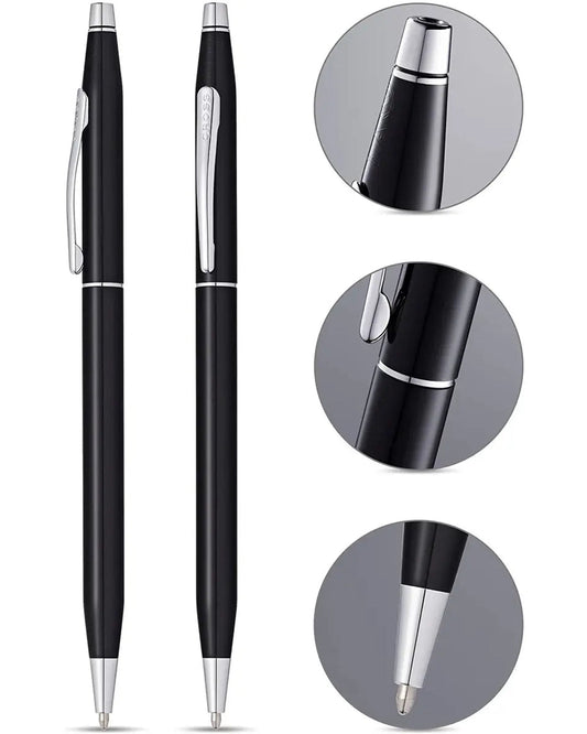 Cross Classic Century® Black Lacquer With Polished Chrome Appointments Ballpoint Pen - AT0082-77