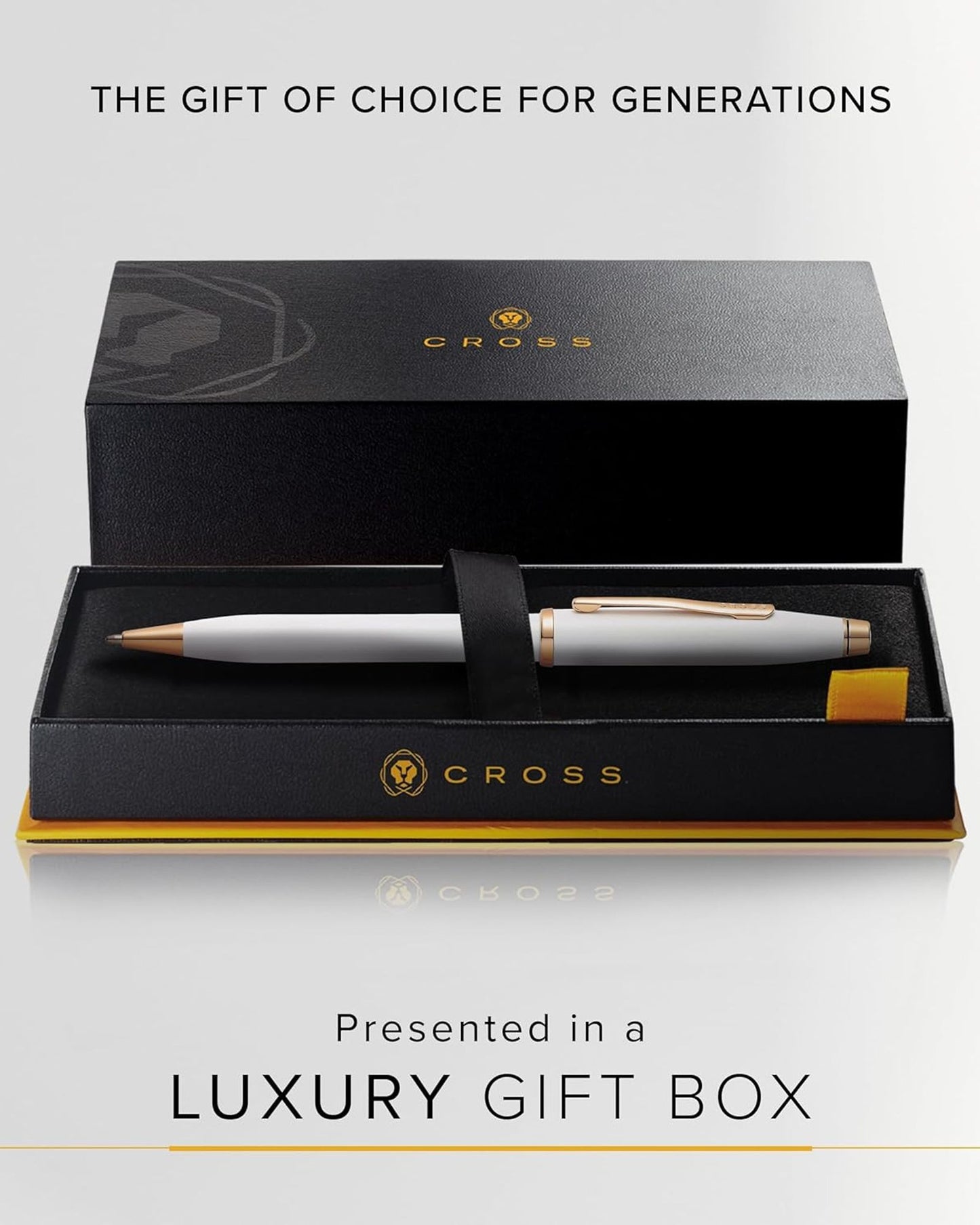 Cross Century® Ii Pearlescent White Lacquer With Polished Rose Gold Pvd Appointments Ballpoint Pen- AT0082WG-113